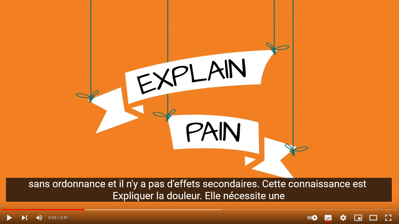 Vidéo de présentation de la formation Expliquer la douleur - Explain Pain